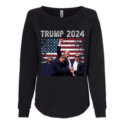 Trump 2024 Us Flag Donald Trump Election Rally Shooting 2024 Womens California Wash Sweatshirt