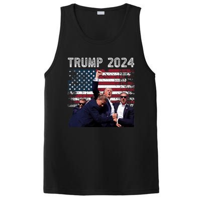 Trump 2024 Us Flag Donald Trump Election Rally Shooting 2024 PosiCharge Competitor Tank