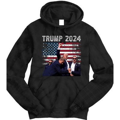 Trump 2024 Us Flag Donald Trump Election Rally Shooting 2024 Tie Dye Hoodie