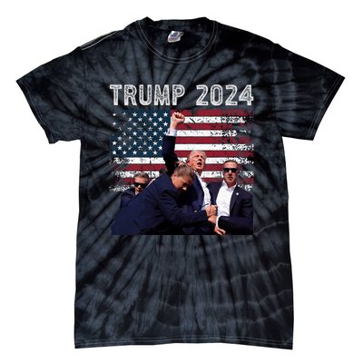 Trump 2024 Us Flag Donald Trump Election Rally Shooting 2024 Tie-Dye T-Shirt