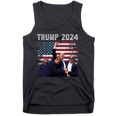 Trump 2024 Us Flag Donald Trump Election Rally Shooting 2024 Tank Top