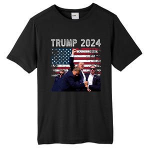 Trump 2024 Us Flag Donald Trump Election Rally Shooting 2024 Tall Fusion ChromaSoft Performance T-Shirt