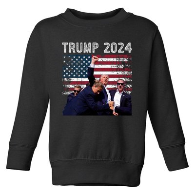 Trump 2024 Us Flag Donald Trump Election Rally Shooting 2024 Toddler Sweatshirt