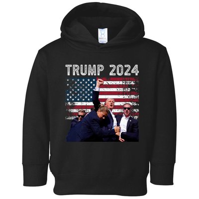 Trump 2024 Us Flag Donald Trump Election Rally Shooting 2024 Toddler Hoodie