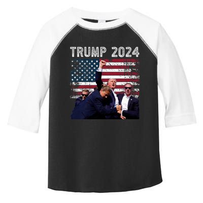 Trump 2024 Us Flag Donald Trump Election Rally Shooting 2024 Toddler Fine Jersey T-Shirt