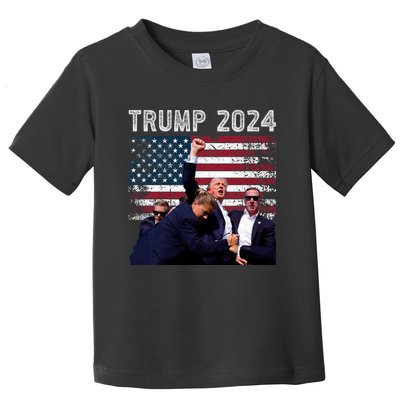 Trump 2024 Us Flag Donald Trump Election Rally Shooting 2024 Toddler T-Shirt