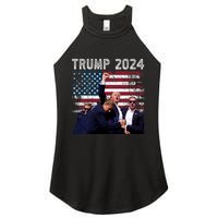 Trump 2024 Us Flag Donald Trump Election Rally Shooting 2024 Women's Perfect Tri Rocker Tank