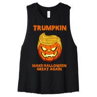 Trumpkin 2024 Usa Make Halloween Great Again Funny Women's Racerback Cropped Tank