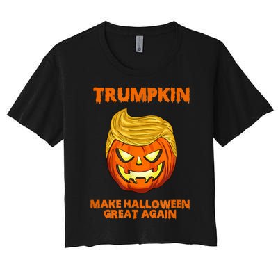 Trumpkin 2024 Usa Make Halloween Great Again Funny Women's Crop Top Tee