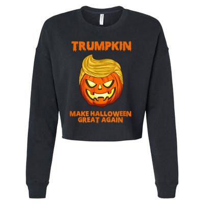 Trumpkin 2024 Usa Make Halloween Great Again Funny Cropped Pullover Crew