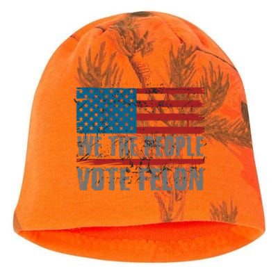 Trump 2024 Us Flag Republican 4th Of July Vote For Felon Great Gift Kati - Camo Knit Beanie