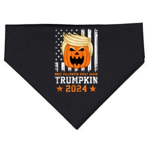 Trumpkin 2024 Usa Make Halloween Great Again Funny Trump USA-Made Doggie Bandana