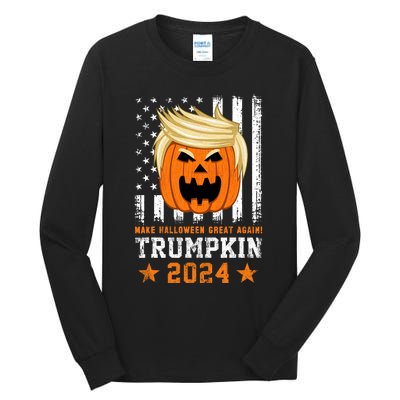 Trumpkin 2024 Usa Make Halloween Great Again Funny Trump Tall Long Sleeve T-Shirt