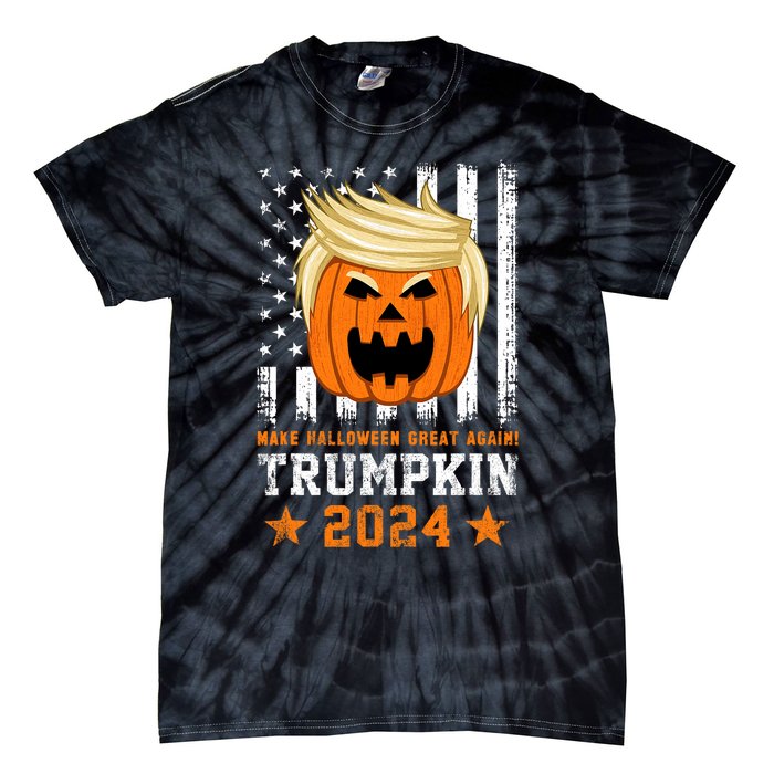 Trumpkin 2024 Usa Make Halloween Great Again Funny Trump Tie-Dye T-Shirt