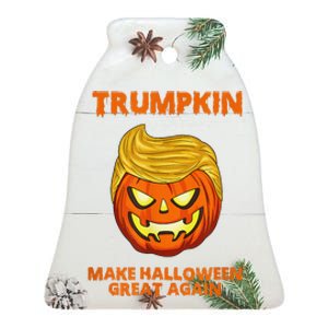 Trumpkin 2024 Usa Make Halloween Great Again Funny Ceramic Bell Ornament