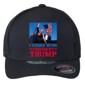 Trump 2024 Us Flag Donald Trump Election Rally Shooting 2024 Flexfit Unipanel Trucker Cap