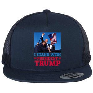 Trump 2024 Us Flag Donald Trump Election Rally Shooting 2024 Flat Bill Trucker Hat