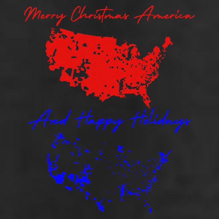 Trump 2024 Usa Map Happy Holidays Merry Christmas 7 Panel Mesh Trucker Snapback Hat