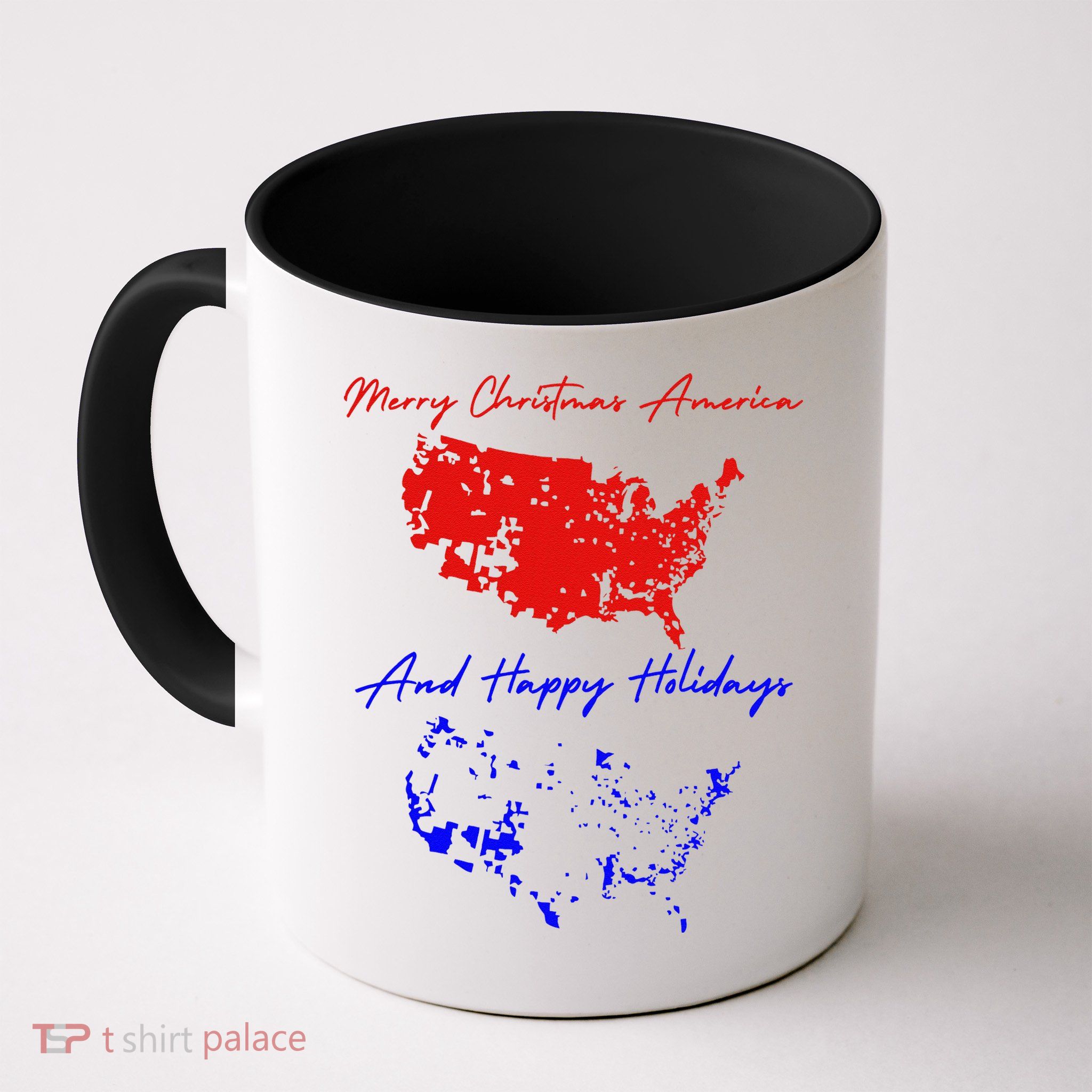 Trump 2024 Usa Map Happy Holidays Merry Christmas Mug