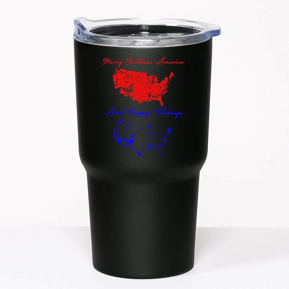 Trump 2024 Usa Map Happy Holidays Merry Christmas Tumbler