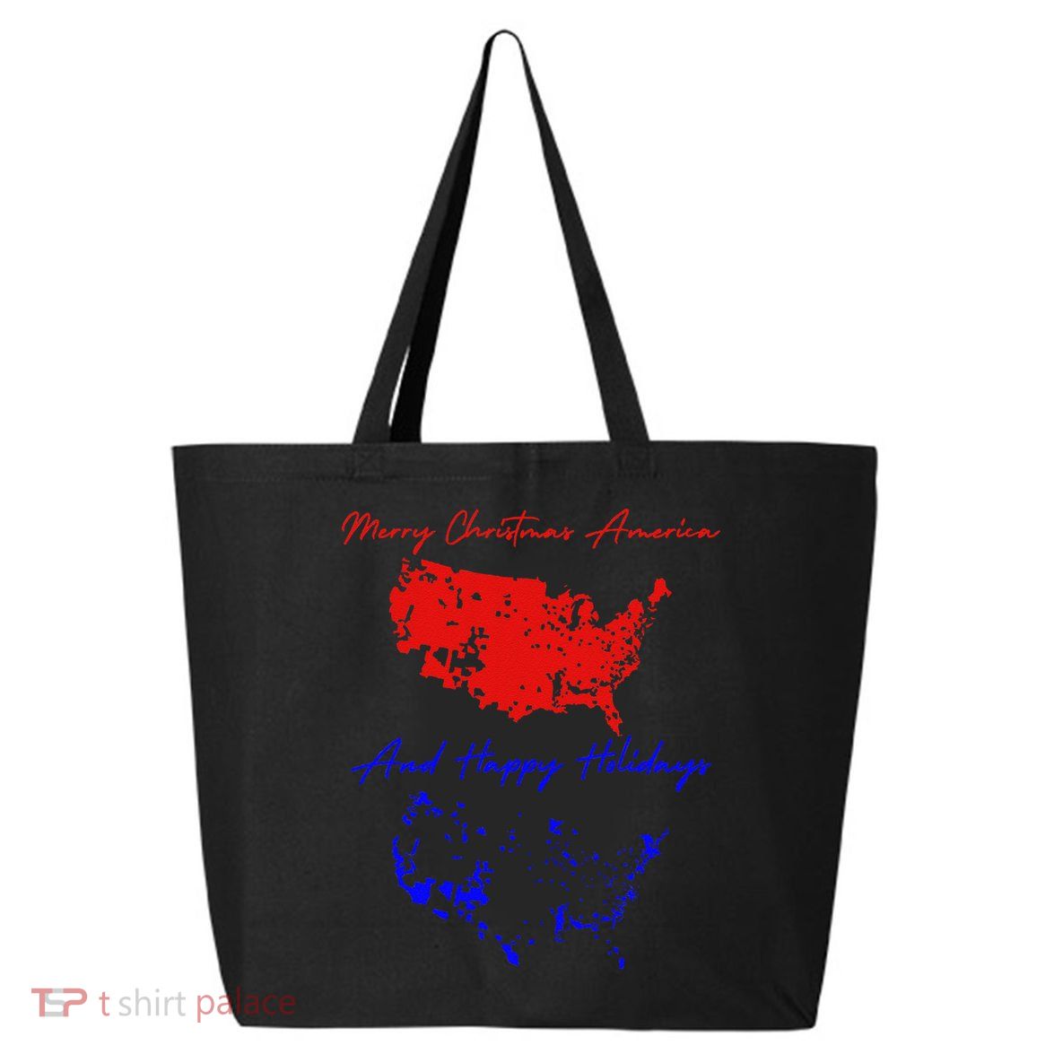 Trump 2024 Usa Map Happy Holidays Merry Christmas 25L Jumbo Tote