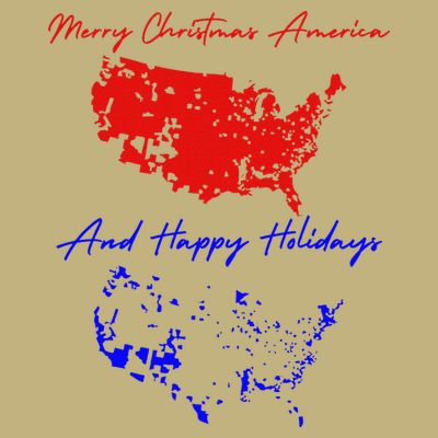 Trump 2024 Usa Map Happy Holidays Merry Christmas T-Shirt