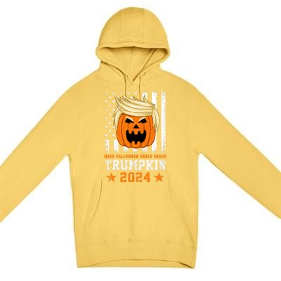 Trumpkin 2024 Usa Make Halloween Great Again Funny Trump Premium Pullover Hoodie