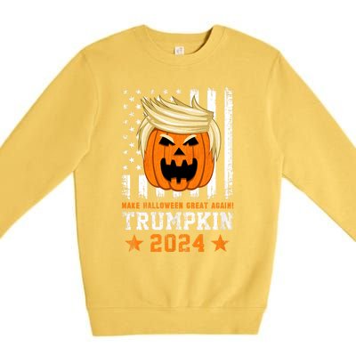 Trumpkin 2024 Usa Make Halloween Great Again Funny Trump Premium Crewneck Sweatshirt