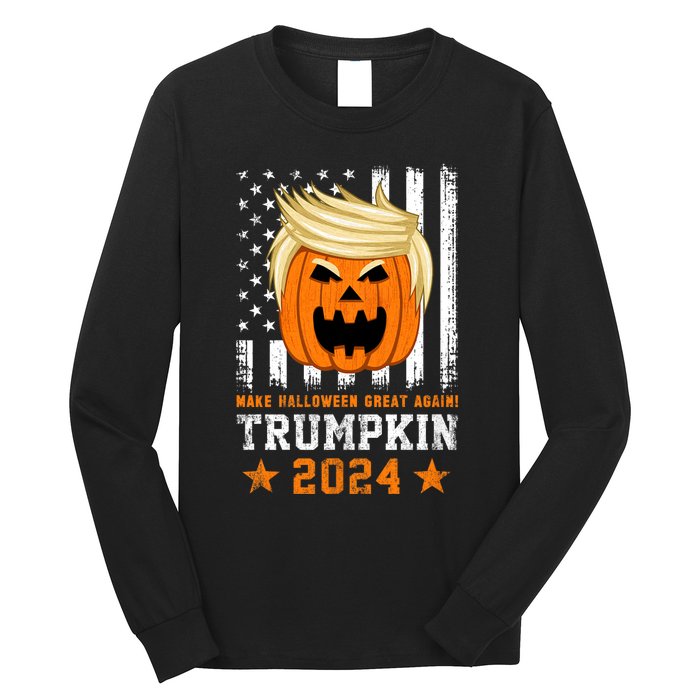 Trumpkin 2024 Usa Make Halloween Great Again Funny Trump Long Sleeve Shirt