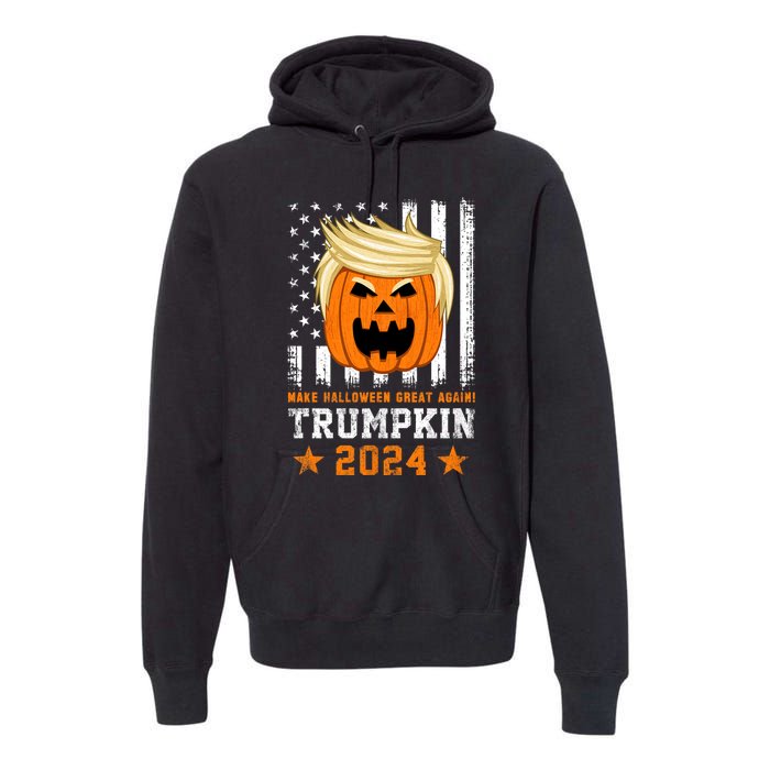 Trumpkin 2024 Usa Make Halloween Great Again Funny Trump Premium Hoodie