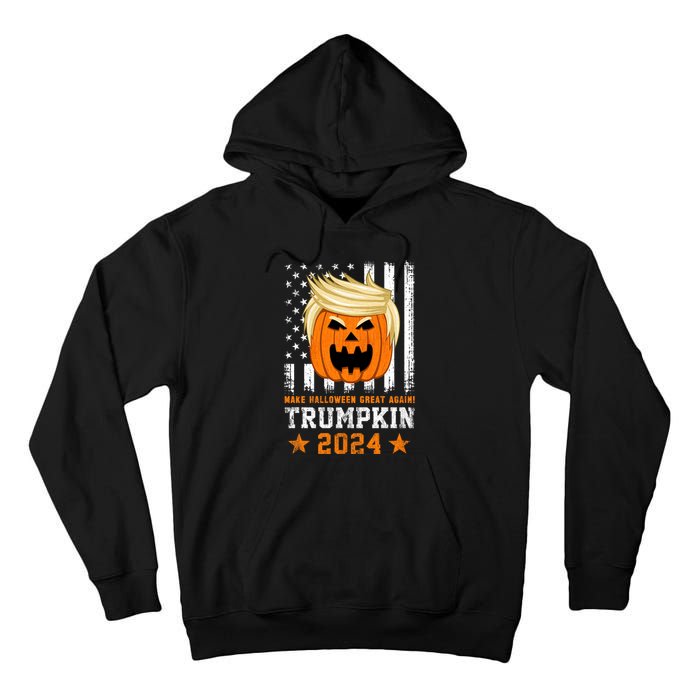 Trumpkin 2024 Usa Make Halloween Great Again Funny Trump Tall Hoodie