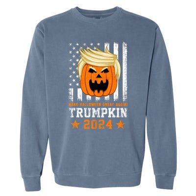 Trumpkin 2024 Usa Make Halloween Great Again Funny Trump Garment-Dyed Sweatshirt