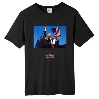 Trump 2024 Us Flag Donald Trump Election Rally Shooting 2024 Tall Fusion ChromaSoft Performance T-Shirt