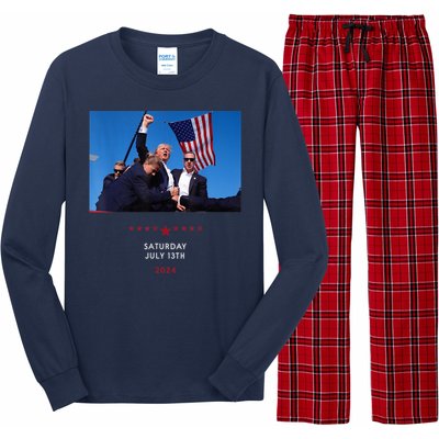 Trump 2024 Us Flag Donald Trump Election Rally Shooting 2024 Long Sleeve Pajama Set