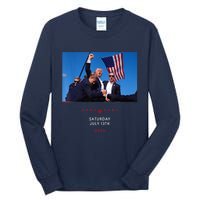 Trump 2024 Us Flag Donald Trump Election Rally Shooting 2024 Tall Long Sleeve T-Shirt