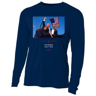 Trump 2024 Us Flag Donald Trump Election Rally Shooting 2024 Cooling Performance Long Sleeve Crew