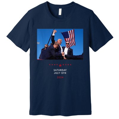 Trump 2024 Us Flag Donald Trump Election Rally Shooting 2024 Premium T-Shirt