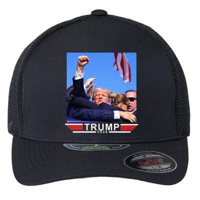 Trump 2024 Us Flag Donald Trump Election Rally Shooting 2024 Flexfit Unipanel Trucker Cap