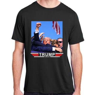 Trump 2024 Us Flag Donald Trump Election Rally Shooting 2024 Adult ChromaSoft Performance T-Shirt