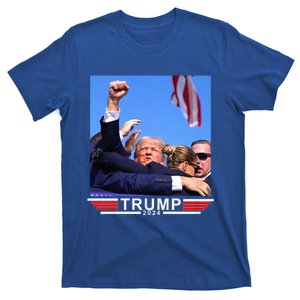 Trump 2024 Us Flag Donald Trump Election Rally Shooting 2024 T-Shirt