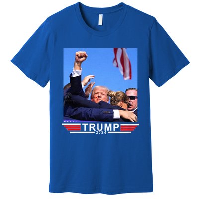 Trump 2024 Us Flag Donald Trump Election Rally Shooting 2024 Premium T-Shirt