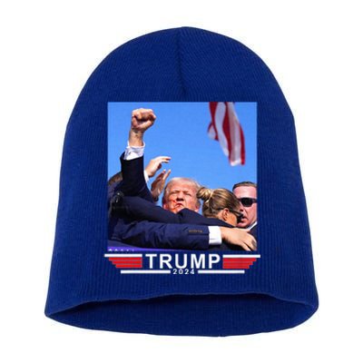 Trump 2024 Us Flag Donald Trump Election Rally Shooting 2024 Short Acrylic Beanie