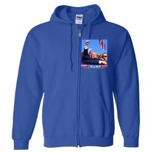 Trump 2024 Us Flag Donald Trump Election Rally Shooting 2024 Full Zip Hoodie