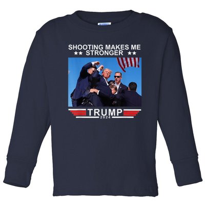 Trump 2024 Us Flag Donald Trump Election Rally Shooting 2024 Toddler Long Sleeve Shirt