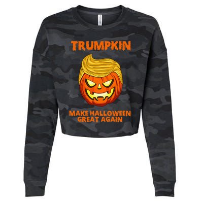 Trumpkin 2024 Usa Make Halloween Great Again Funny Cropped Pullover Crew