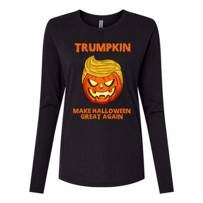 Trumpkin 2024 Usa Make Halloween Great Again Funny Womens Cotton Relaxed Long Sleeve T-Shirt