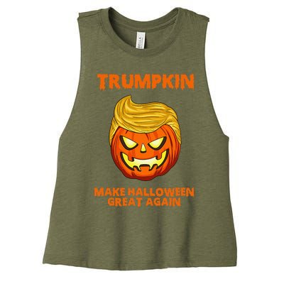 Trumpkin 2024 Usa Make Halloween Great Again Funny Women's Racerback Cropped Tank