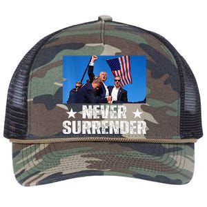 Trump 2024 Us Flag Donald Trump Election Rally Shooting 2024 Retro Rope Trucker Hat Cap