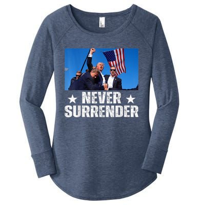 Trump 2024 Us Flag Donald Trump Election Rally Shooting 2024 Women's Perfect Tri Tunic Long Sleeve Shirt