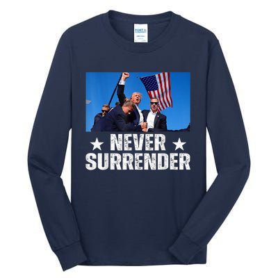 Trump 2024 Us Flag Donald Trump Election Rally Shooting 2024 Tall Long Sleeve T-Shirt